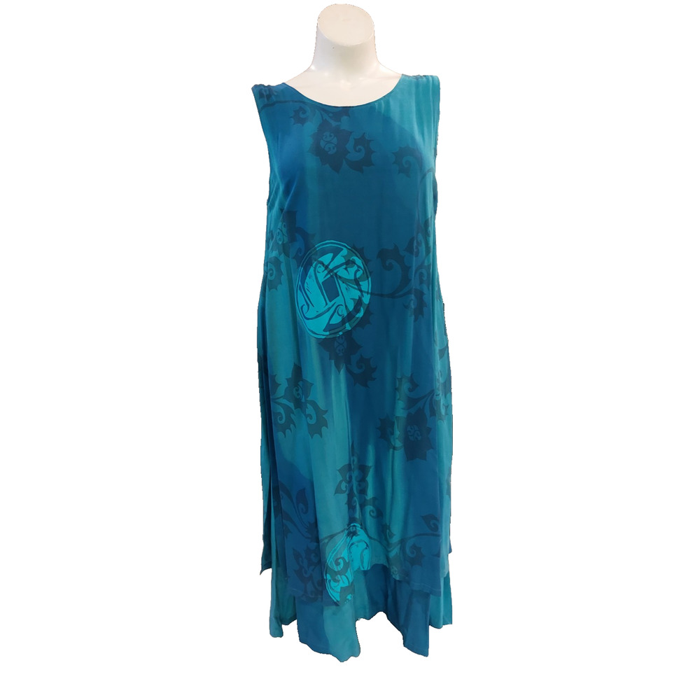 Beverly Rose SLEEVELESS‎ DRESS BEAUTIFUL VINTAGE Blue Size Large NWT